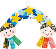 紙皿で作る、織り姫と彦星