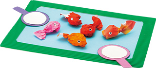 0・1・2歳児向けの製作、金魚すくい